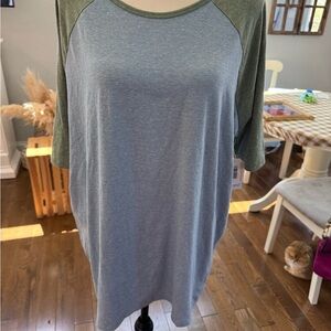 LuLaRoe Irma Women's Green and Blue Top